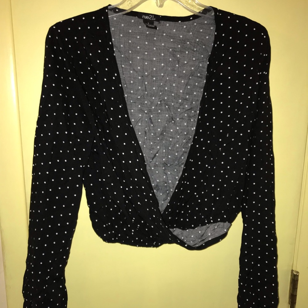 Rue21 Low Cut Long Sleeve Polka Dots